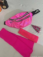 Fanny pack, leg warmers, headband, earrings