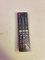 Front view of sealed LG AKB75095307 remote showing buttons and overall condition