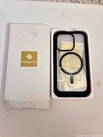 Front of box and case in tray