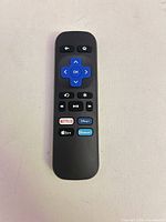 Front view showing buttons and streaming service shortcuts