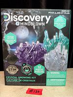 Front of sealed Discovery Mindblown crystal growing kit box showing product imagery and details