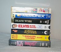 Front spines of all seven tapes stacked