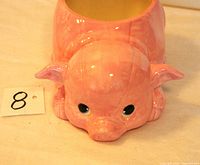 Front view showing pig face and glaze