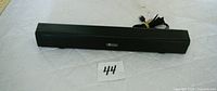 Front view of Evoton black soundbar speaker