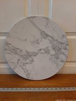 Front view of marble-look melamine Lazy Susan