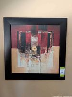Full view of framed abstract canvas painting