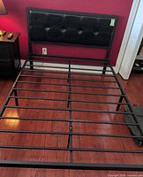 Full view of assembled bed frame and headboard