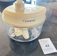 Starfrit manual food processor assembled, brand marking visible