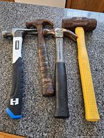 Four hammers on countertop