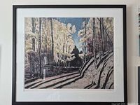 Full view of framed print showing artwork, frame, mat