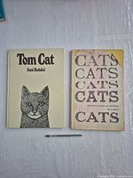 Front covers of both books side-by-side with pen for scale