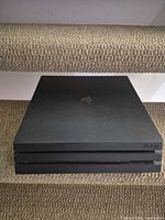 Top view of black PlayStation 4 console