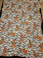 Full view of Garfield zebra stripe comforter blanket spread out