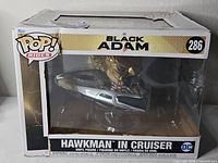 Front view of boxed Funko Pop Rides Hawkman in Cruiser #266