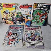 Front covers of all five comics laid out together