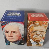 Front view of both boxed Avon presidential aftershaves