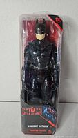 Front view of sealed DC Wingsuit Batman figure in box