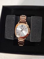 Watch in black presentation box with foam padding