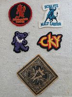 All five patches laid out