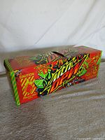 Full view of sealed Mountain Dew Flamin’ Hot 12-pack