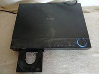 Top view of Samsung Blu-ray receiver with tray open