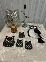 All eight owl items displayed together