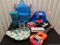 All Stitch-themed items arranged on tabletop