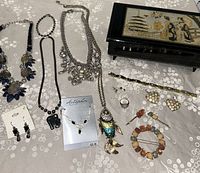 Group shot showing jewelry box and all jewelry pieces