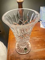 Full view of vase showing shape and cut pattern