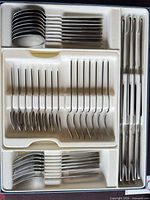 Full tray showing all flatware pieces in molded insert