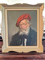Front view of framed oil portrait