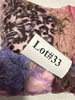 Bag containing assorted scrunchies with lot number