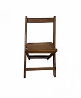 Front view of wood folding chair upright
