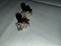 Front view of both rhinestone earrings