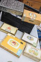 Group shot showing all boxes and crate