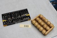 Top view of abacus and foot roller