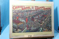 Front view of entire Christy Bros. Wild Animal Show color poster on backing