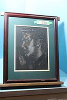 Full view of framed Elvis portrait artwork