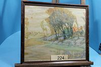 Front view of framed artwork showing complete image, frame, and size reference tag 224