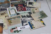 Zoom on subset of postcards with lot number tag 458