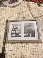 Front view of gray wood-look frame showing two 5x7 photo openings