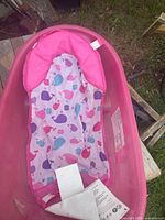 Top view of baby bath showing newborn insert in place