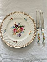 Plate and two knives full view