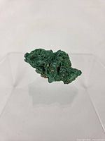 Front view of fibrous malachite specimen