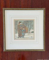 Front view of framed print showing artwork, matting and frame