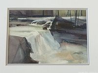 Full view of matted watercolor painting