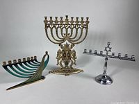 Three menorahs full view