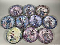 Front view of all plates showing artwork and quantity