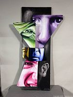 Full view of mixed media wall art showing overall design and dimensions