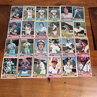 All 24 1976 Topps cards laid out in four rows of six